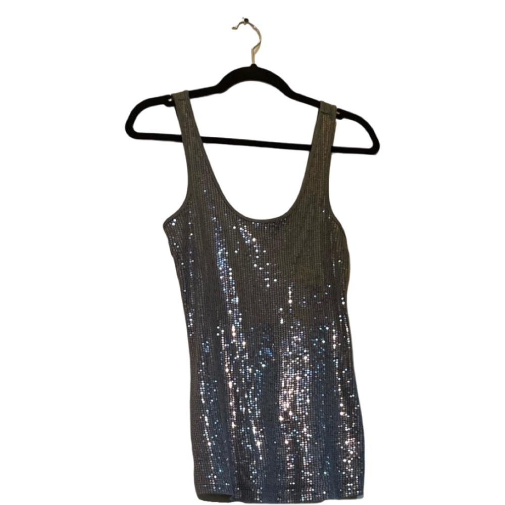 Express Sexy Basic Sequined Tank Top Small